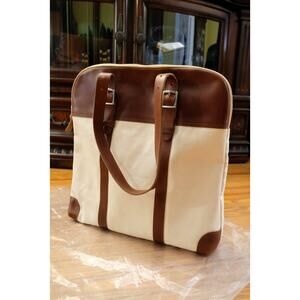 Billykirk Leather and Canvas Slim Padded Tote
